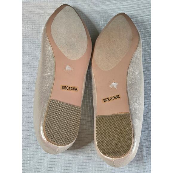 De Blossom Collection Cream Satin Flats w/Multicolor Rhinestones, Size 8, NWOB - Picture 5 of 5
